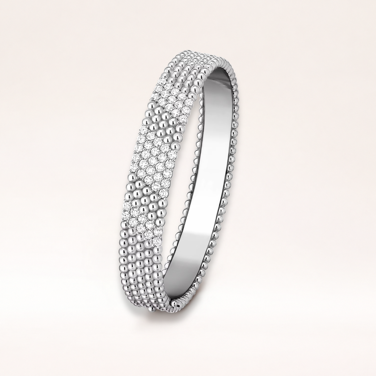 Five Row Pavé Beaded Bracelet Medium Model
