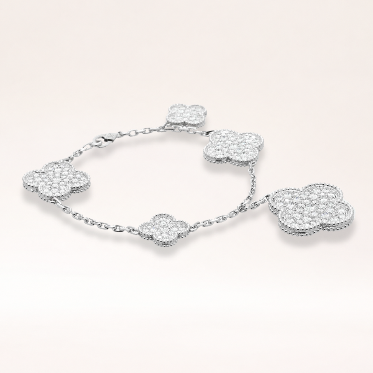 Five Motifs Pavé Clover Charm Bracelet