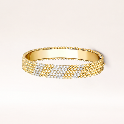 Five Row Pavé Beaded Bracelet Medium Model