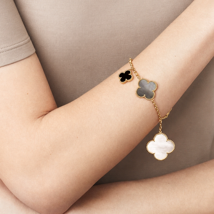 Mother of Pearl Onyx 5 Motifs Bracelet