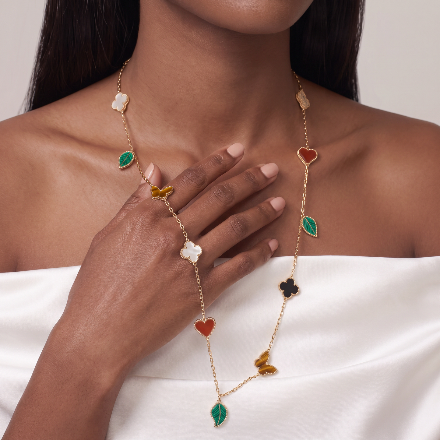 Alhambra Garden Charm Long Necklace