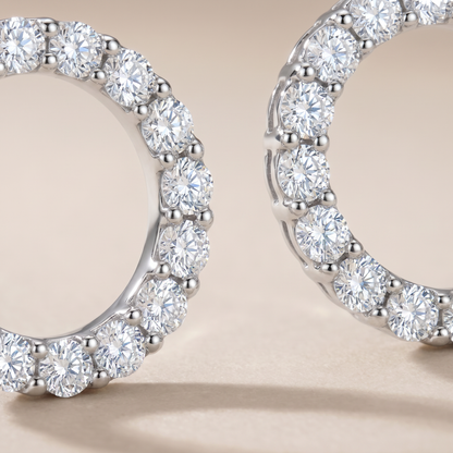 Circle Pavé Diamonds Earrings