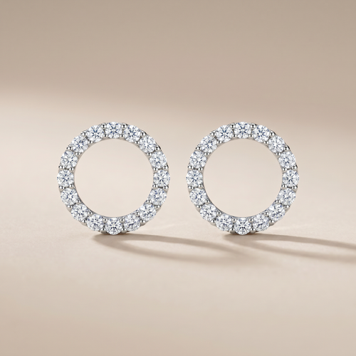 Circle Pavé Diamonds Earrings