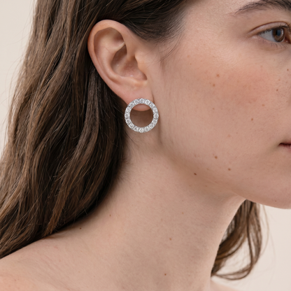 Circle Pavé Diamonds Earrings