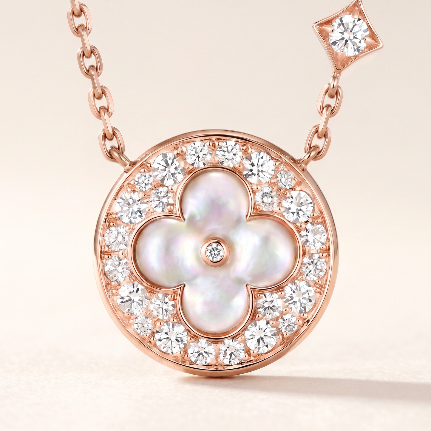 Color Blossom Pave Circle Necklace