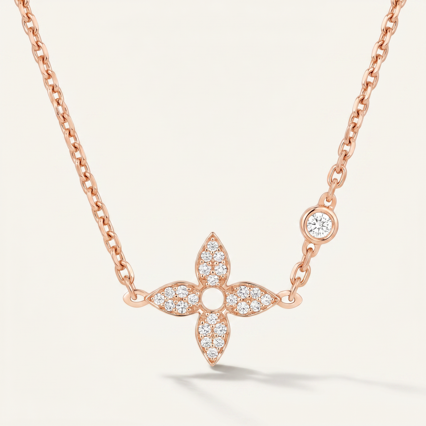 Color Blossom Pavé Diamonds Petal Necklace