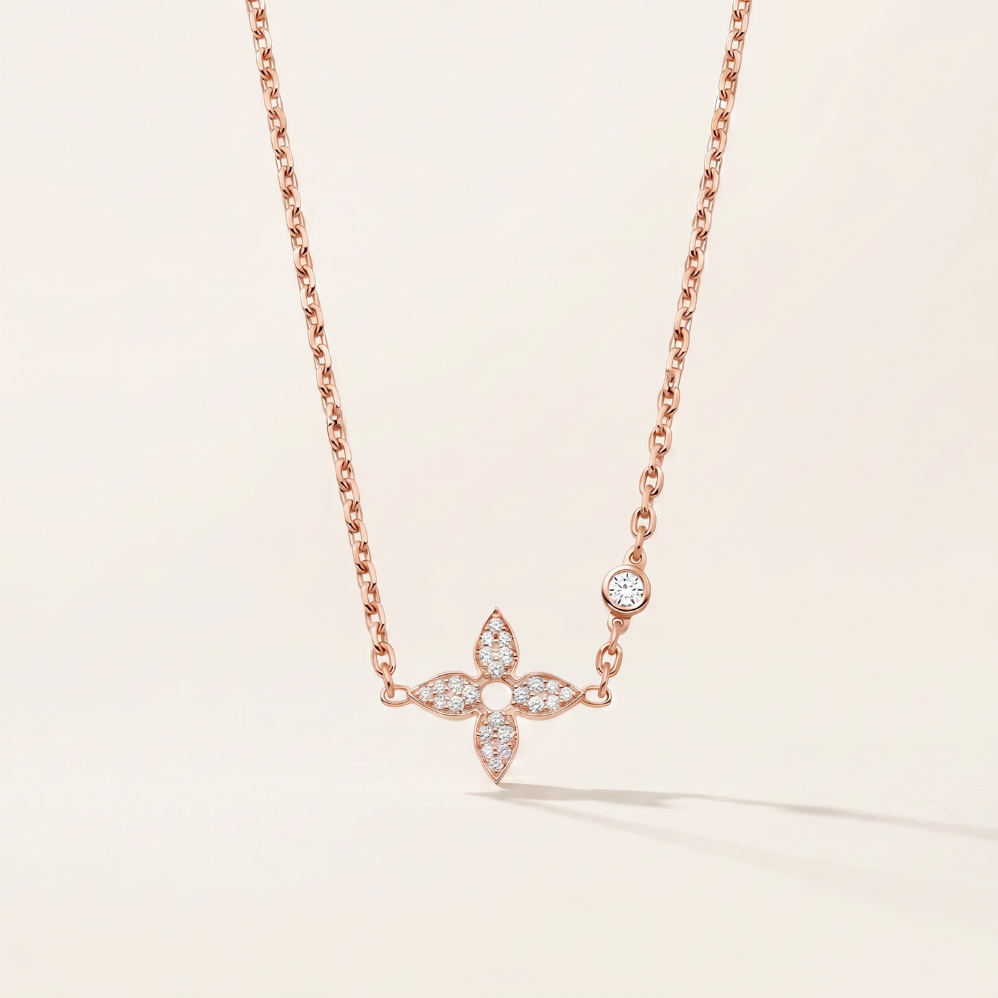Color Blossom Pavé Diamonds Petal Necklace