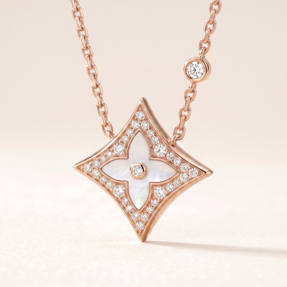 Color Blossom Pave Star Necklace