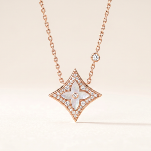Color Blossom Pave Star Necklace