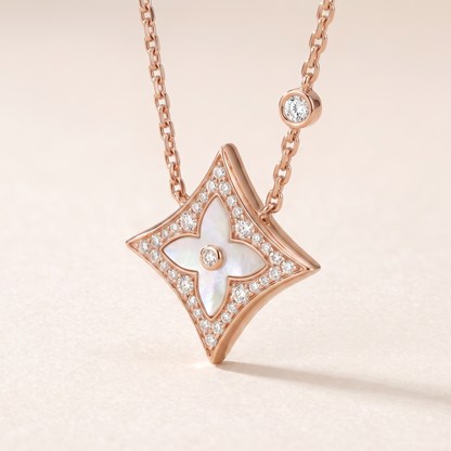 Color Blossom Pave Star Necklace
