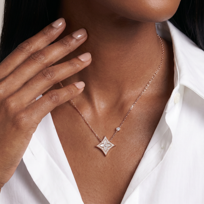 Color Blossom Pave Star Necklace