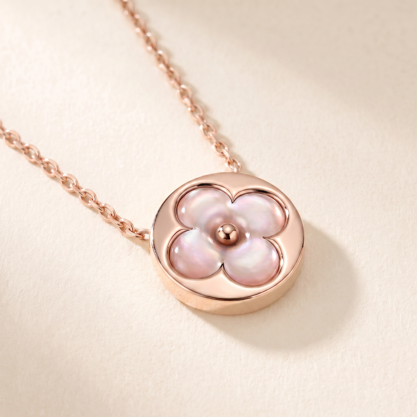 Color Blossom Rose Inlay Round Necklace