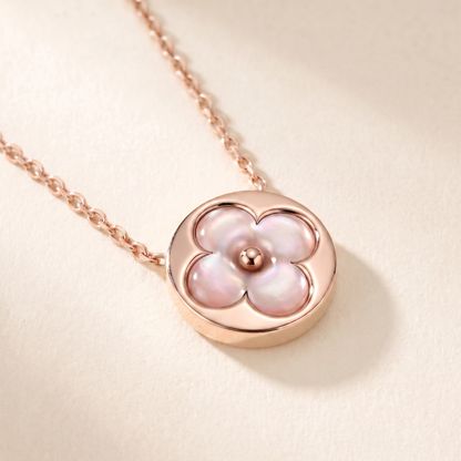 Color Blossom Rose Inlay Round Necklace