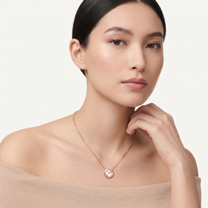 Color Blossom Rose Inlay Round Necklace