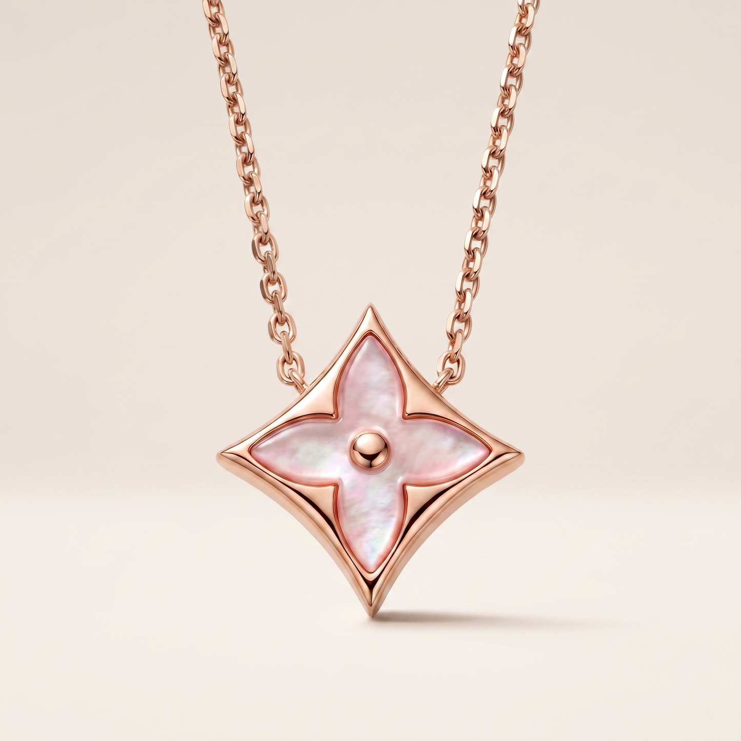 Color Blossom Rose Inlay Star Necklace