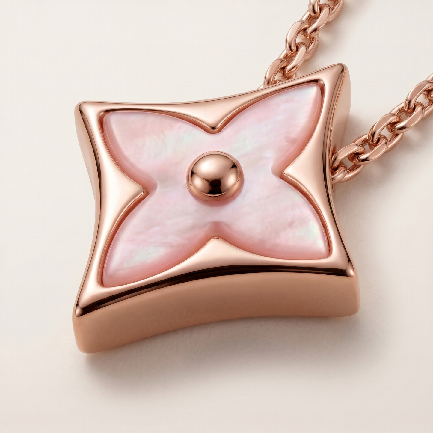 Color Blossom Rose Inlay Star Necklace