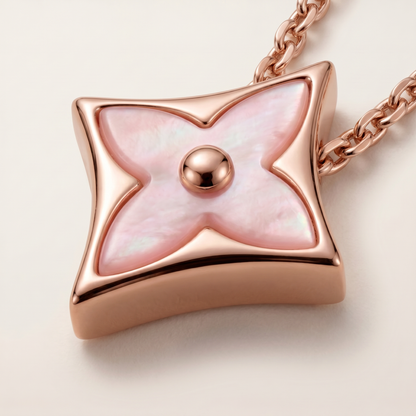 Color Blossom Rose Inlay Star Necklace
