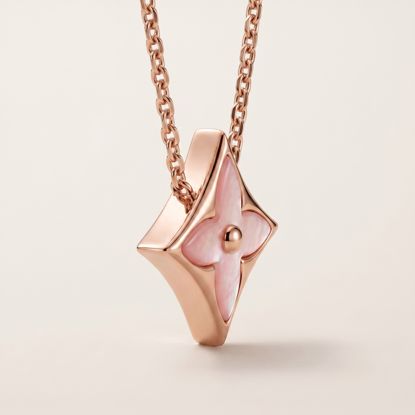 Color Blossom Rose Inlay Star Necklace