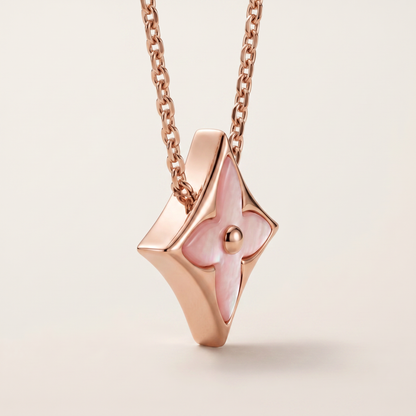 Color Blossom Rose Inlay Star Necklace