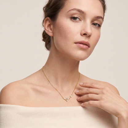 Color Blossom Yellow Pavé Diamonds Star Necklace