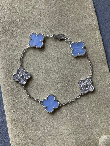 Vintage 5 Motifs Purple Pavé Diamonds Bracelet
