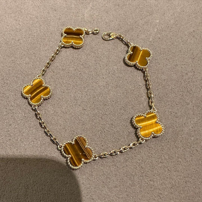 Vintage Five-Motif Tiger's Eye Bracelet
