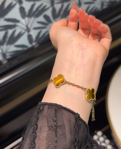 Vintage Five-Motif Tiger's Eye Bracelet