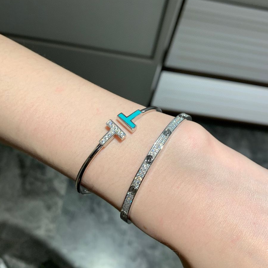 T Turquoise Wire Bracelet
