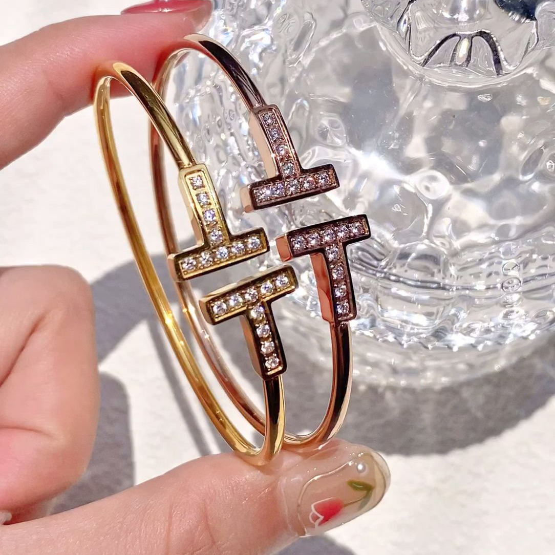 T Wire Pavé Small Bracelet