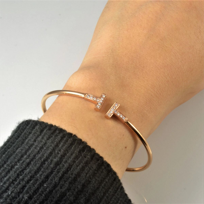 T Wire Pavé Small Bracelet