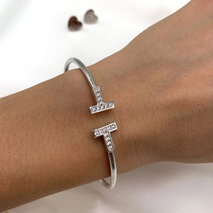 T Wire Pavé Small Bracelet