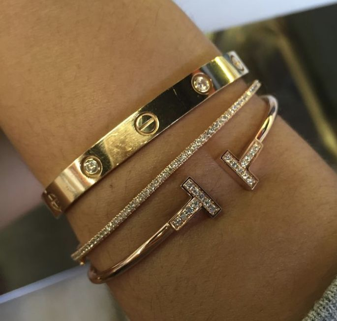 T Wire Pavé Small Bracelet