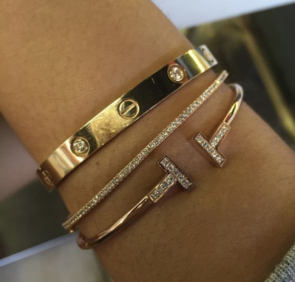 T Wire Pavé Small Bracelet