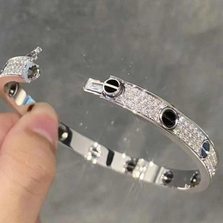Paved Ceramic Love Bracelet