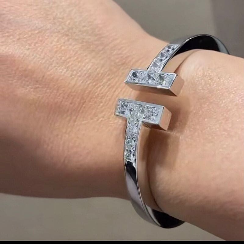 T Open Square Pavé Bracelet