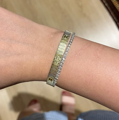 Love Ribbed Screw Accent Bracelet