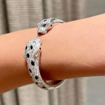 Panthere Pavé Diamonds Open Bangle Bracelet