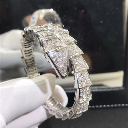 Serpenti White Pavé Diamonds Double Wrap Bracelet