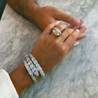 Serpenti White Pavé Diamonds Double Wrap Bracelet
