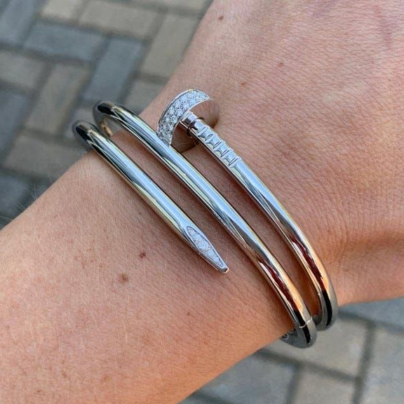 Juste Un Clou Pavé Diamonds Double Wrap Bangle Bracelet