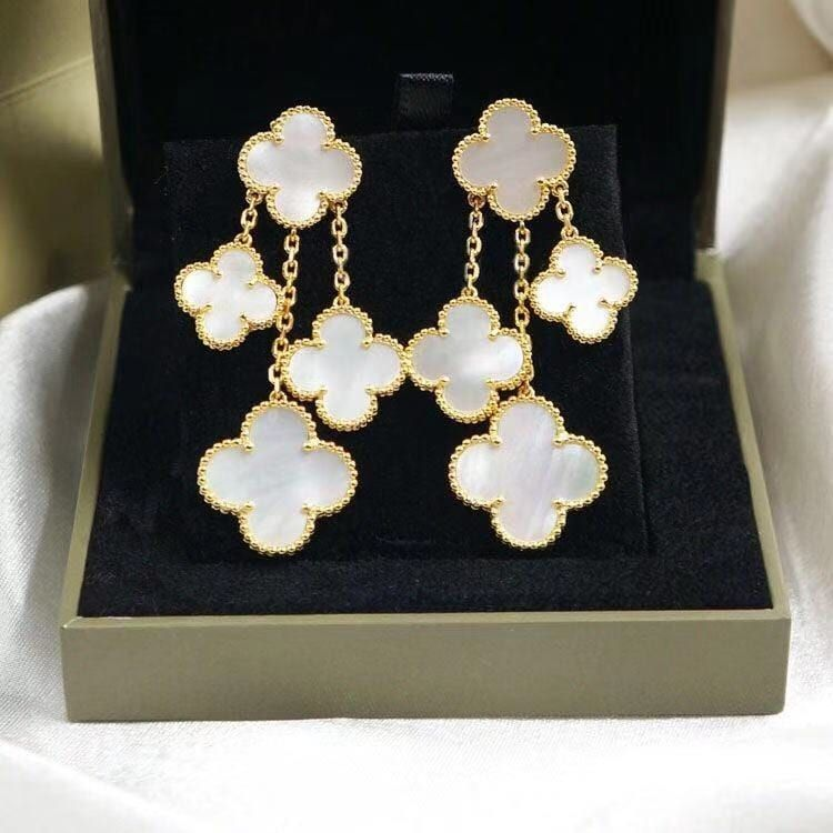 Magic Alhambra Mother Of Pearl Four Motifs Earrings