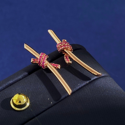 Pink Knot Earrings