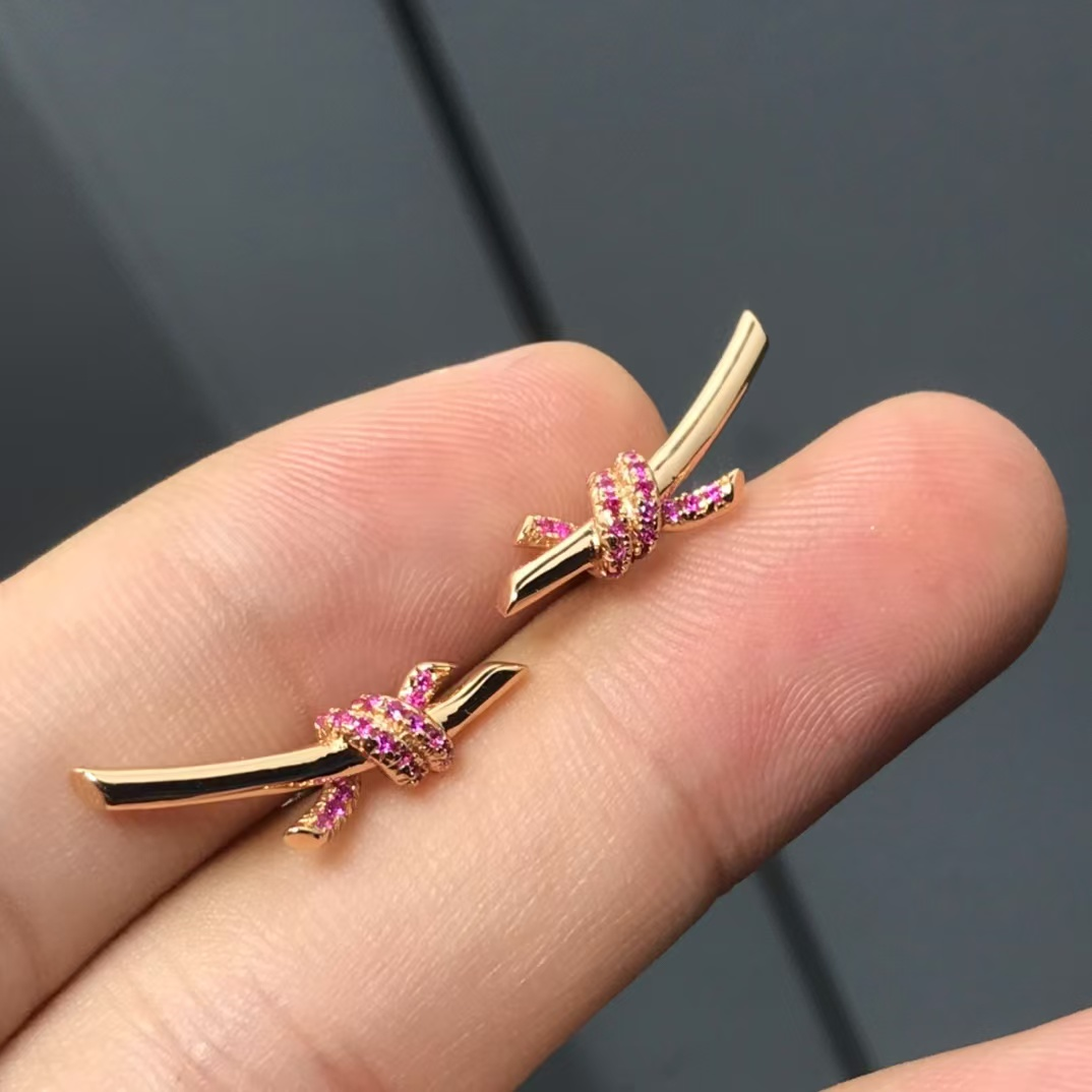 Pink Knot Earrings