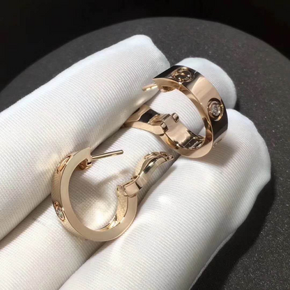 Love 2 Diamonds  Hoop Earrings
