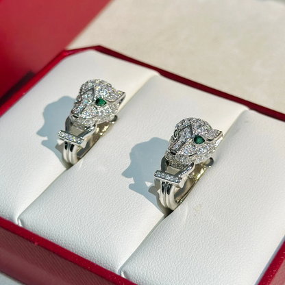 Panthère De Stud Pavé Diamonds Earrings