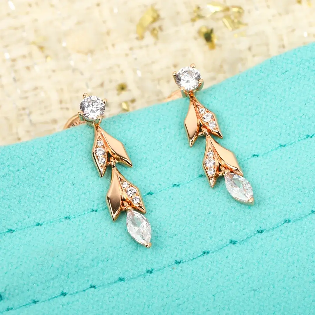 Vine Convertible Pavé Diamonds Drop Earrings