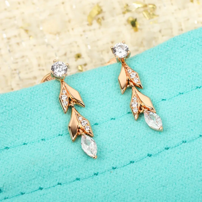 Vine Convertible Pavé Diamonds Drop Earrings