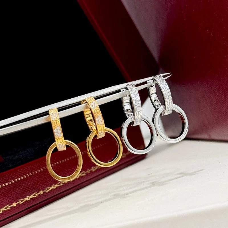 Love Double Pavé Diamonds Hoop Earrings