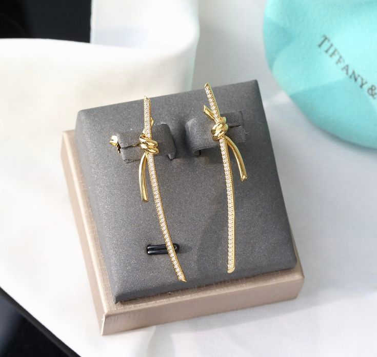 Knot Pavé Drop Earrings