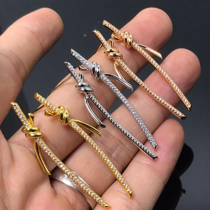 Knot Pavé Drop Earrings